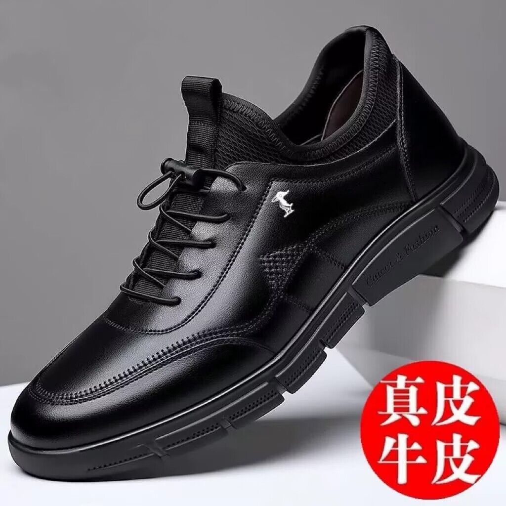 啄木鸟内增高加绒休闲皮鞋男