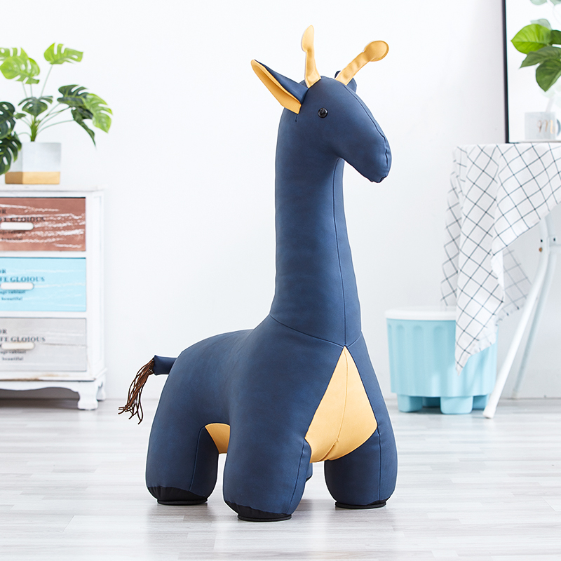 卡通皮革长颈鹿动物坐凳