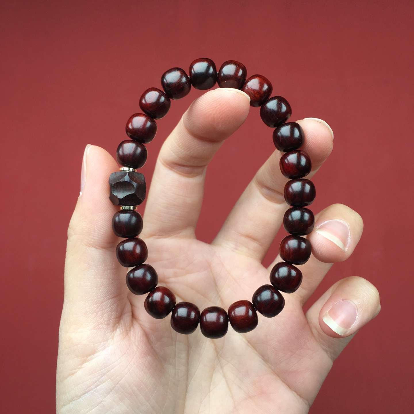 正宗印度小叶紫檀手串老型珠叠戴招财转运补木手链女檀木文玩佛珠