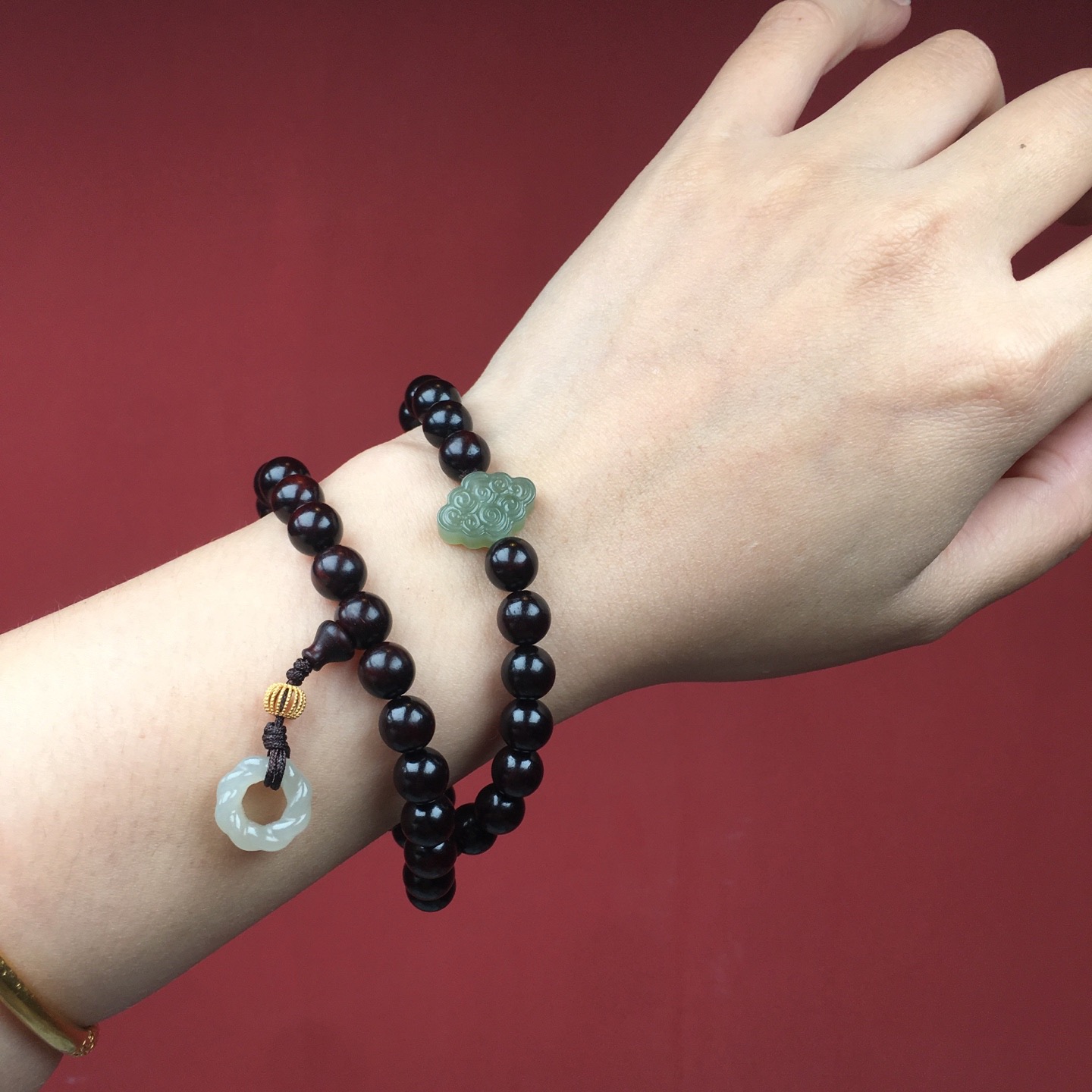 正宗印度小叶紫檀手串双圈百搭如意招财转运补木手链女款檀木文玩