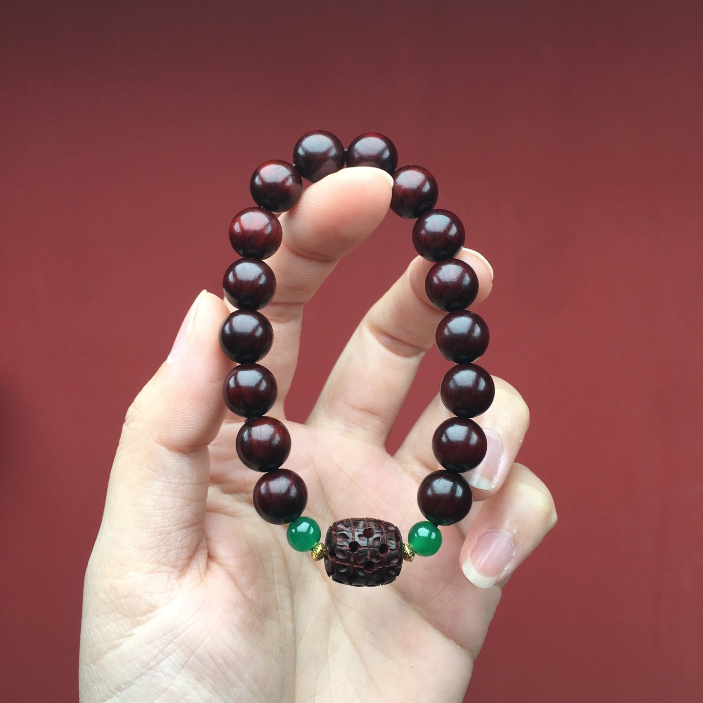 印度小叶紫檀手串单圈百搭叠戴招财转运补木手链女款檀木文玩佛珠