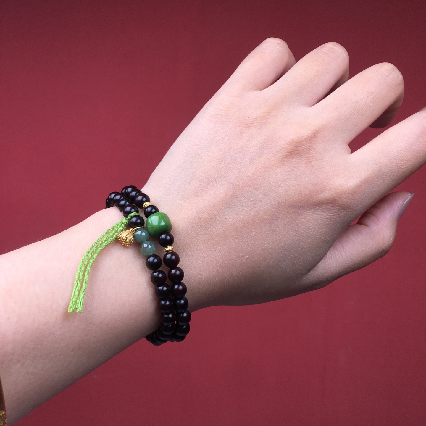 印度小叶紫檀手串双圈百搭叠戴招财转运补木手链女款檀木文玩佛珠