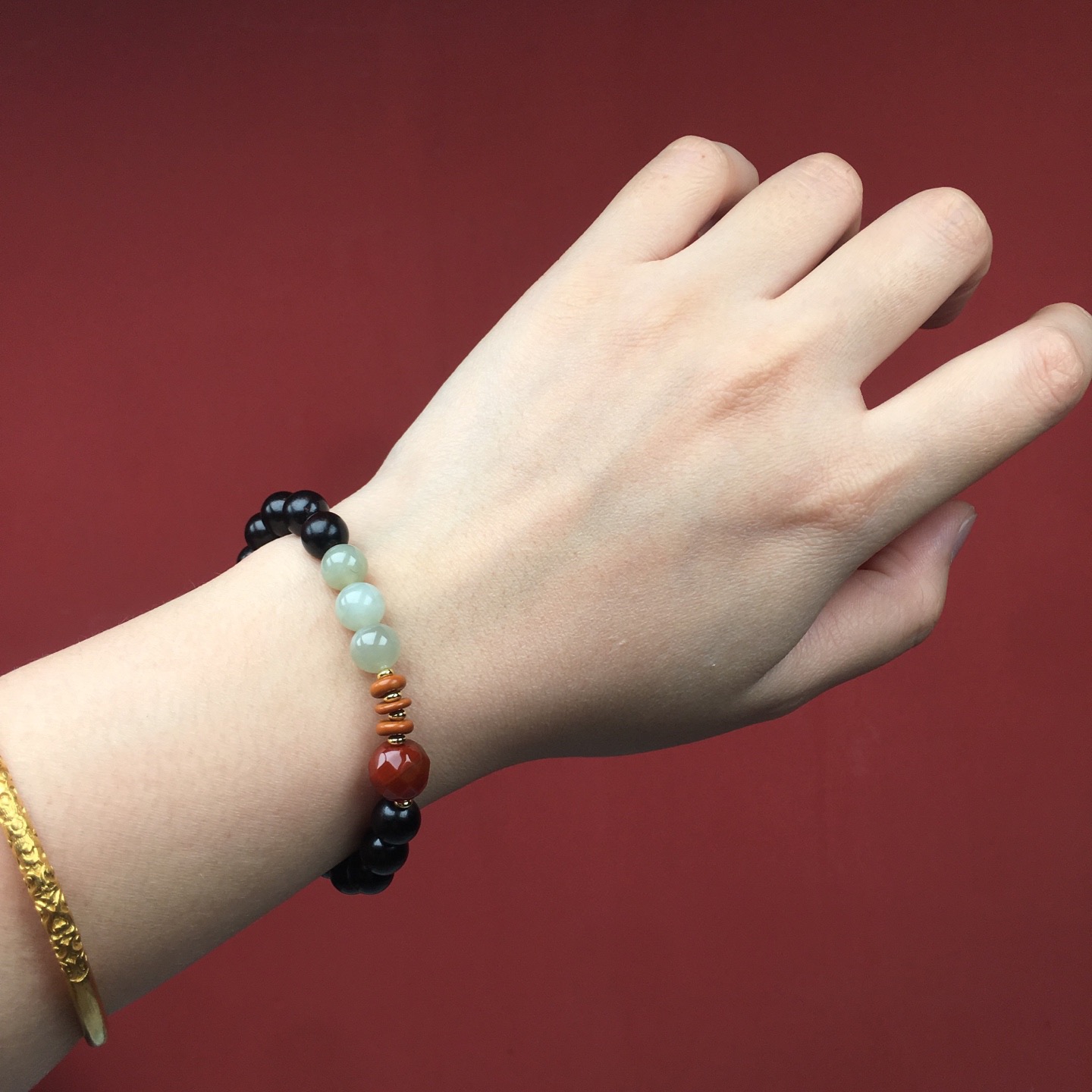 高端小叶紫檀手串金星紫檀木手链木质天然印度女士小珠补木收藏级