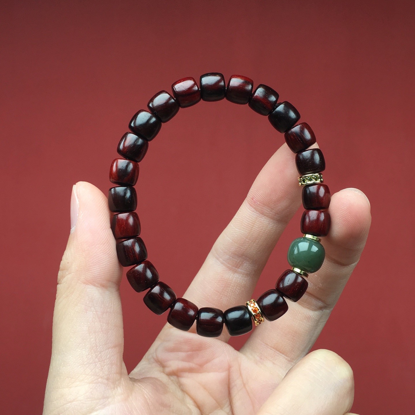 正宗印度小叶紫檀手串单圈百搭貔貅招财转运补木手链女款檀木文玩