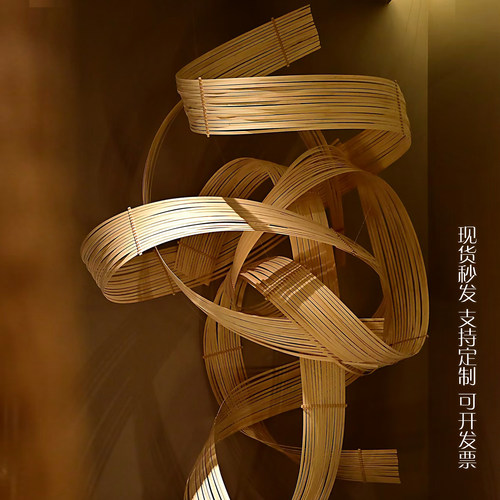 婚庆竹排竹条珠片竹艺竹编造型