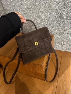 欧韩晕染皮美拉德锁扣手提单肩斜挎女包高级感百搭通勤休闲可双肩