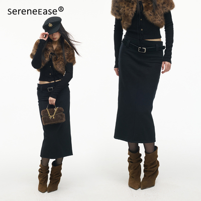 垂感2025年秋季修身型简约长裙