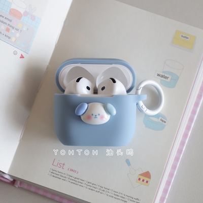 可爱卡通大耳狗玉桂狗适用于苹果airpods4保护套airpodspro2代耳机壳Pods3硅胶一体式a1602创意新款Pro3防摔
