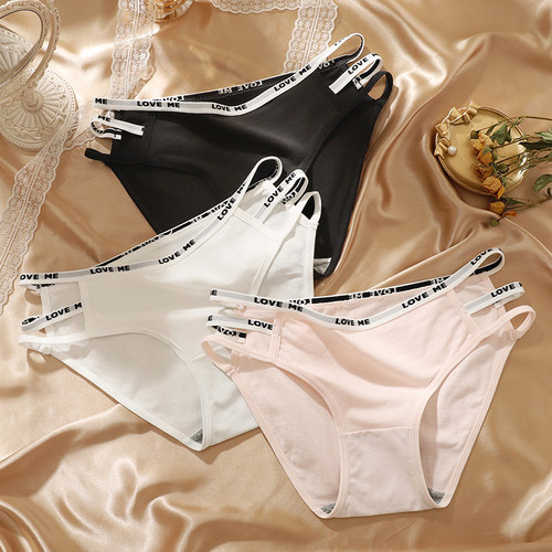 内裤女纯棉全棉抗菌裆字母三角裤