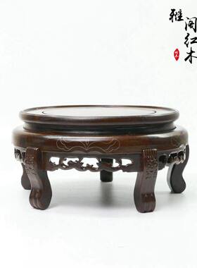 中式花瓶摆件实木底座
