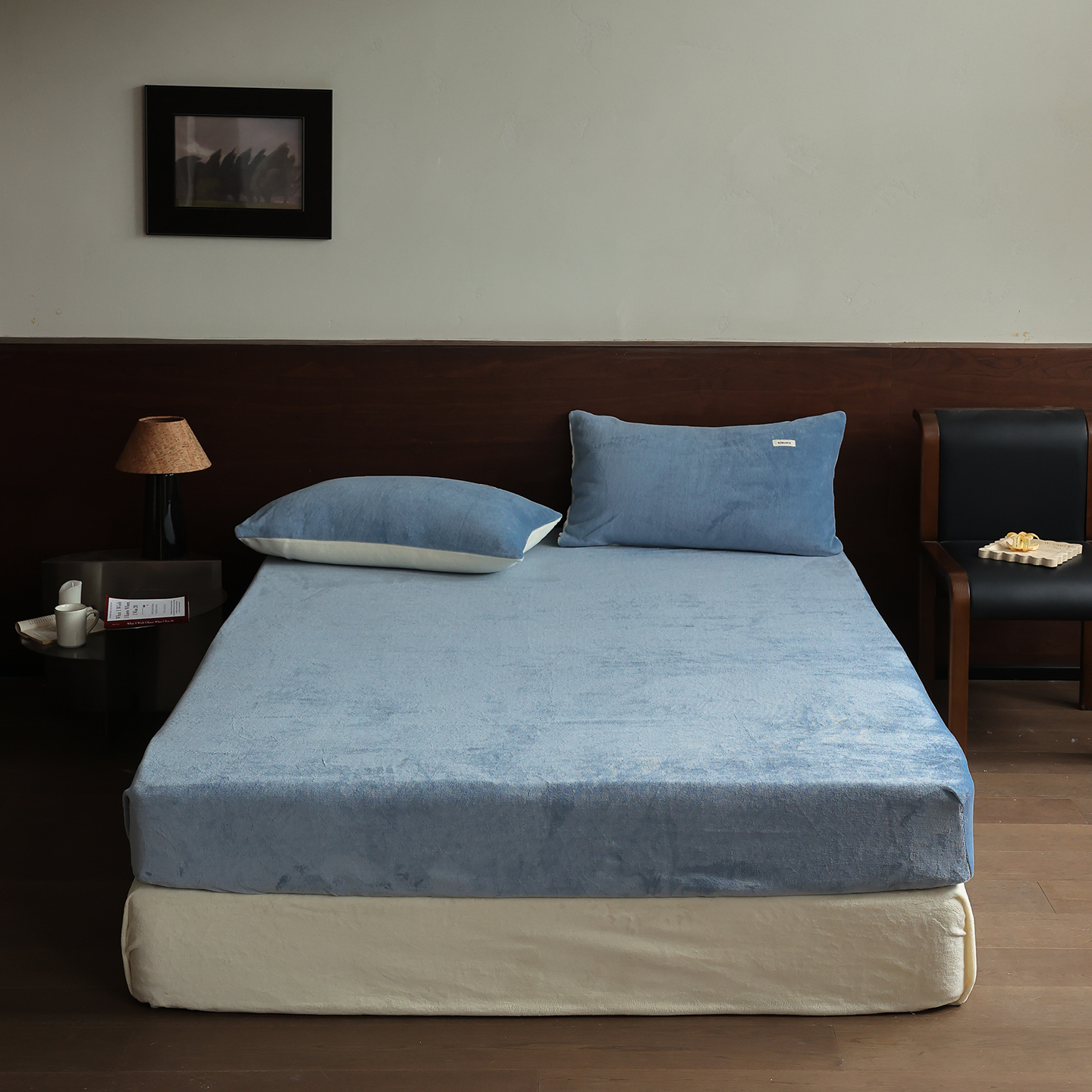 纯色天鹅绒牛奶绒床笠冬季加厚230克重短毛绒床单床垫保护套床罩