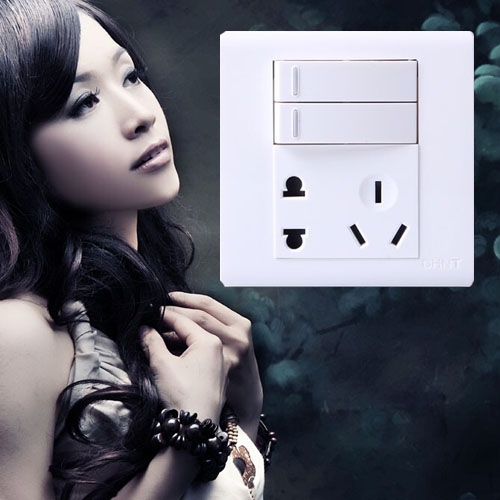 ÕýÌ©µç¹¤Ç½±Ú¿ª¹Ø²å×ù¿ª¹Ø´øµçÔ´²å×ùNEW7-D43800A¶þ¿ªË«¿ØÎå¿×