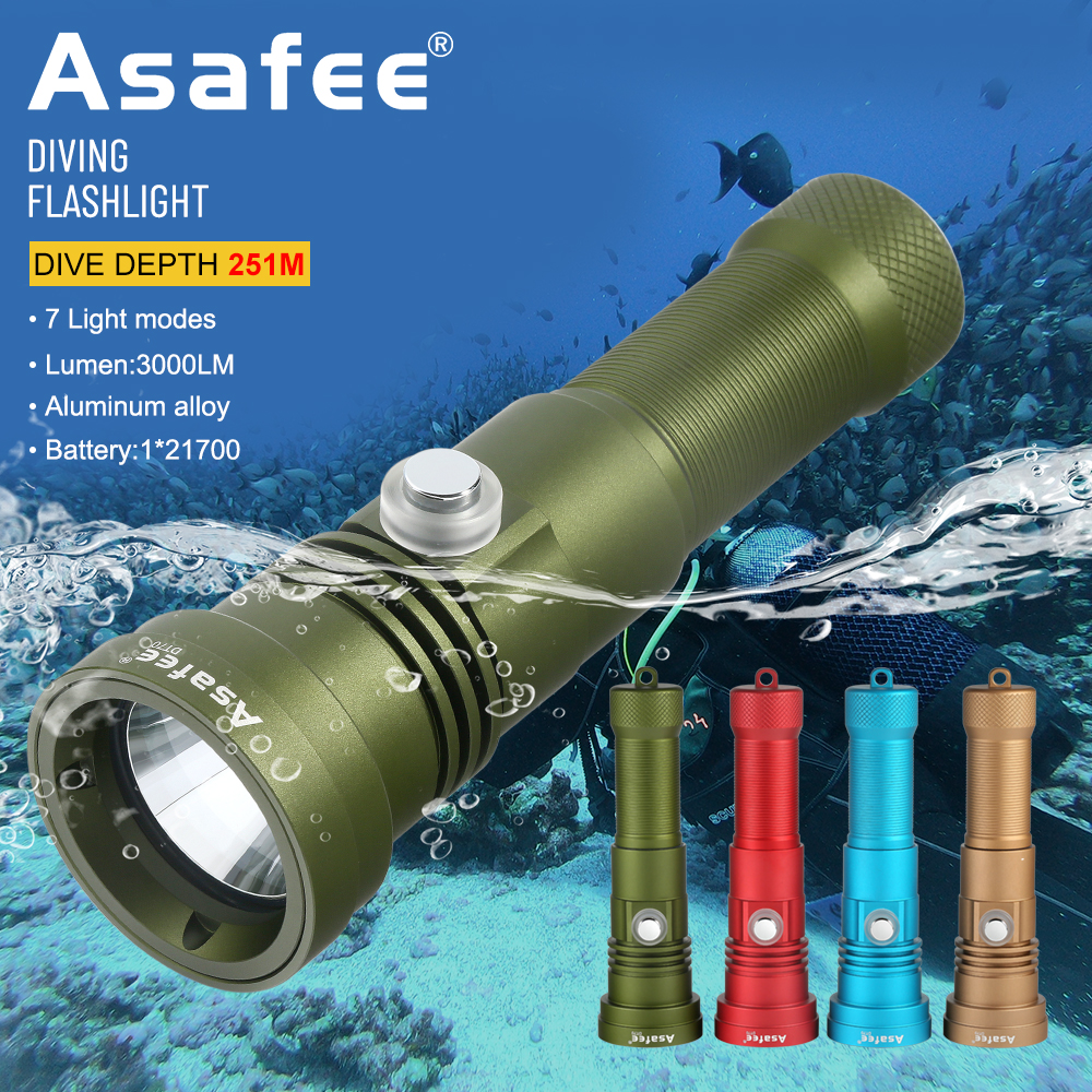 Asafee潜水手电筒潜水照明灯