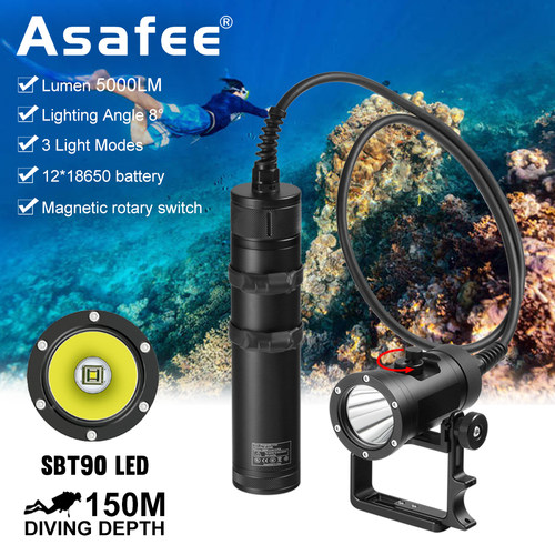 asafee潜水主灯5000流明旋钮开关
