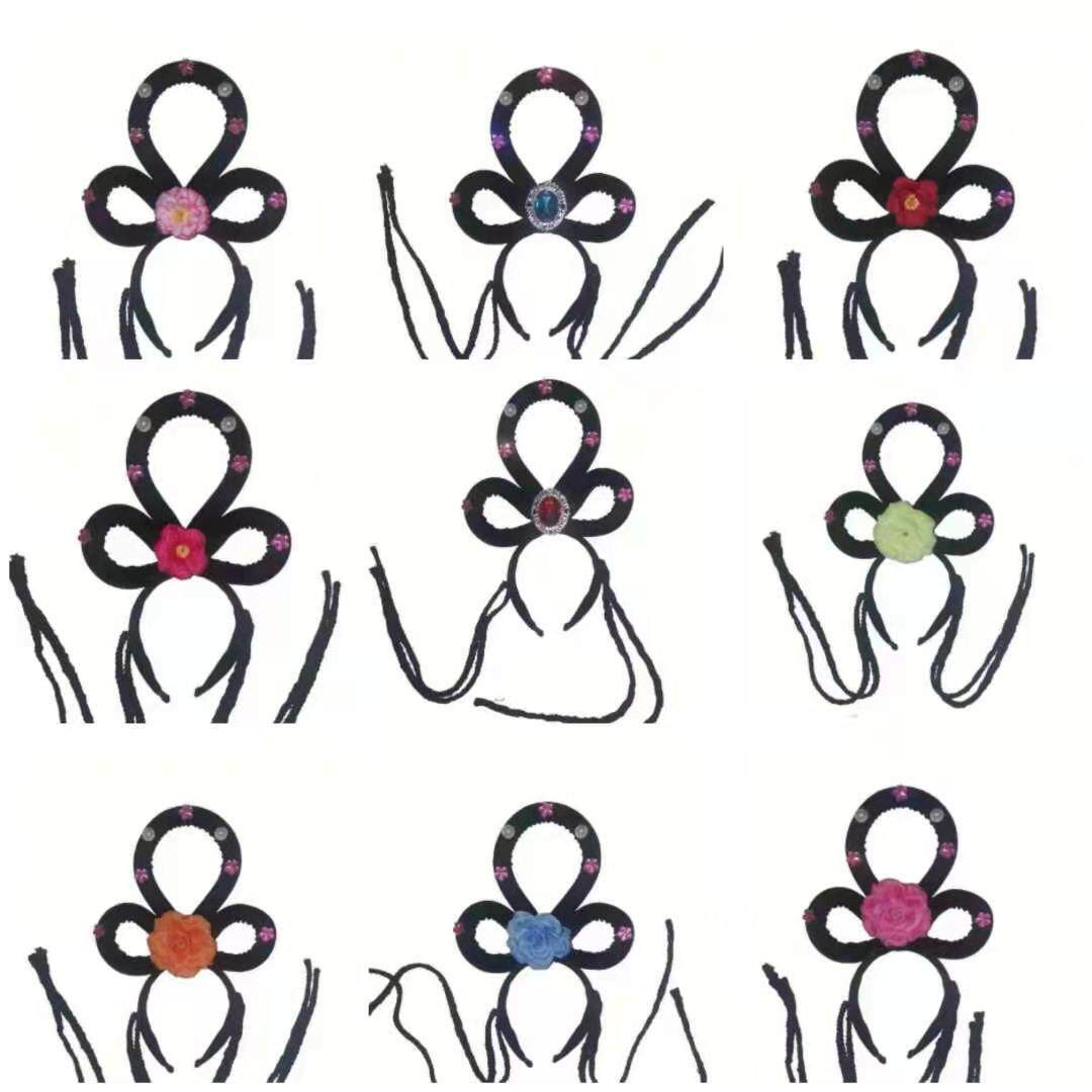 戏剧戏曲七仙女头饰 儿童头花古典舞蹈花旦唐朝舞头饰 古装花灯剧