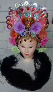 舞蹈头饰仙女 儿童舞演出秧歌发饰红色 唐朝七仙女 古装发冠女