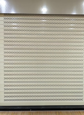 广州定制电动铝合金冲孔卷闸门透风白色车库门厂家上门测量安装