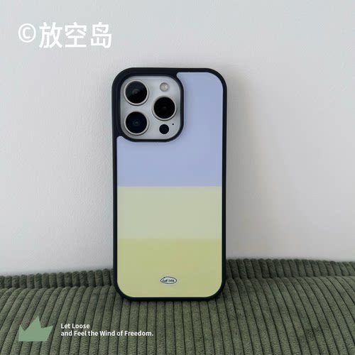 放空岛正版原创丨＜葡萄芝士蛋糕＞紫色黄色黑边磨砂磁吸手机壳轻薄不沾指纹小众设计高级感iPhone17promax