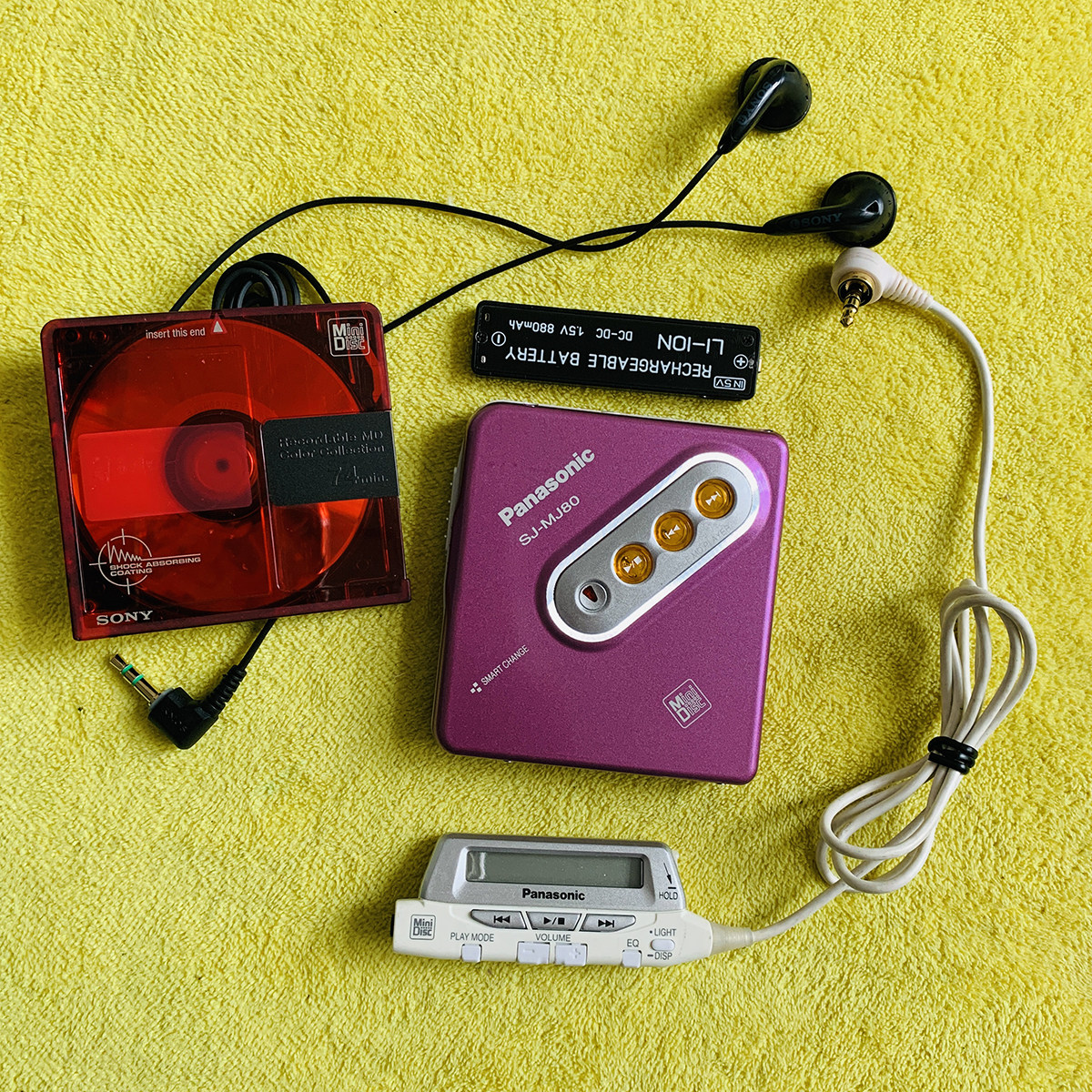 松下SJ-MJ80 MD随身听 好看好听 线控无串键 正常使用