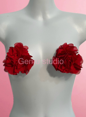 超好看~新款 高品质红色花朵胸贴 立体花朵造型乳贴