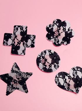 超薄性感黑色蕾丝乳头贴 一次性乳贴  透气无痕 咪咪贴