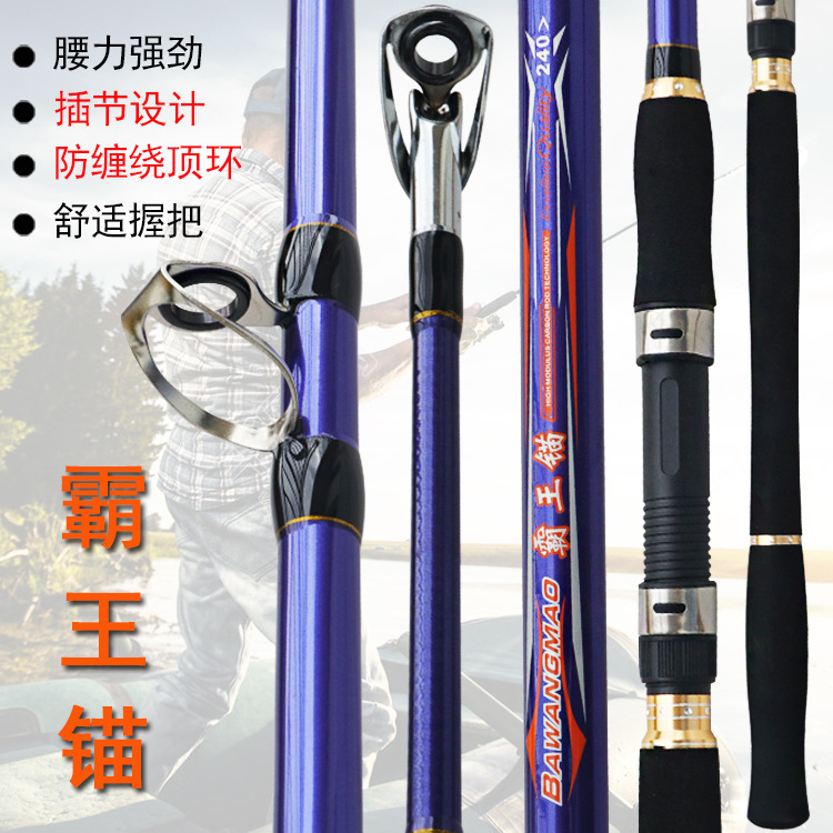 霸王锚碳素锚杆巨物远投杆插节抛竿锚鱼竿并继杆钓鱼竿