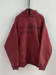Hell System Official Autumn/Winter New Washed Distressed Fleece-Lined Loose Zip-Up Hoodie