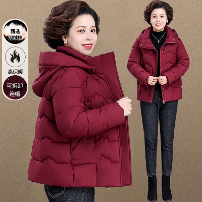 中老年羽绒棉服女短款加厚棉袄
