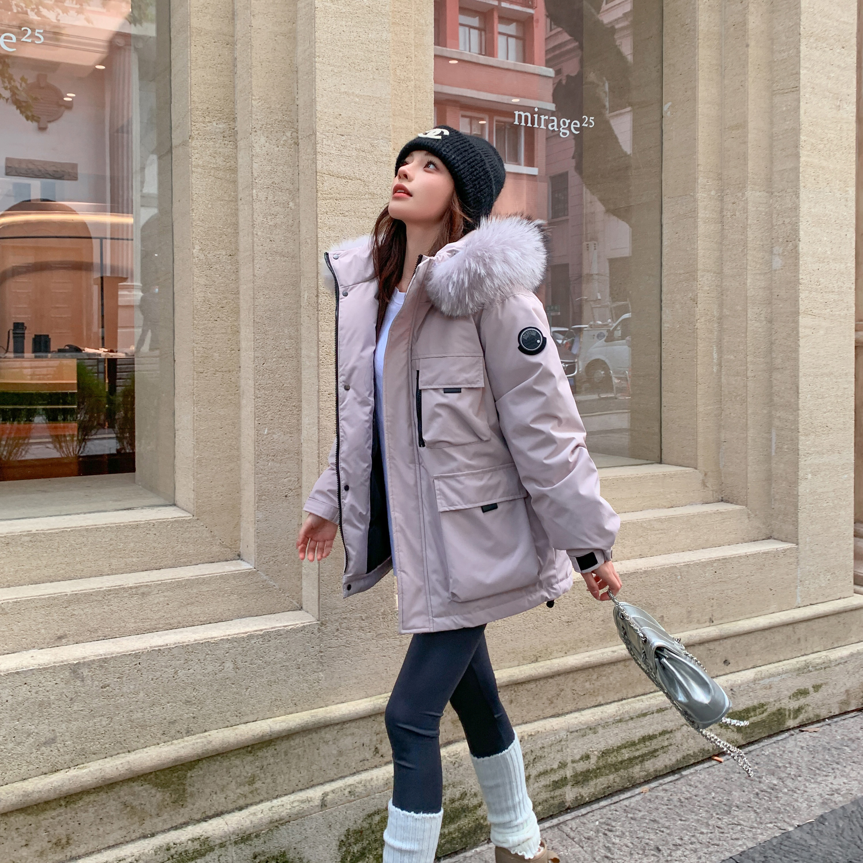 2025冬季新款工装派克羽绒服短款