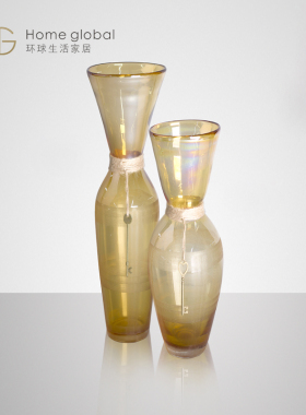 环球家居软装设计师麻绳系钥匙插花器板房别墅会所玄关办公室摆件