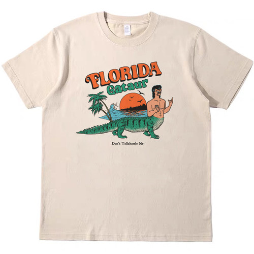 搞怪趣味印花美式T恤复古vintage男女宽松纯棉短袖teeshirt