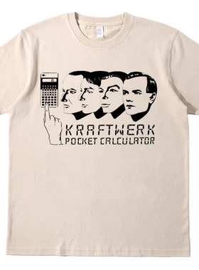 发电站kraftwerk T恤美式复古vintage纯棉男女款情侣宽松短袖tee