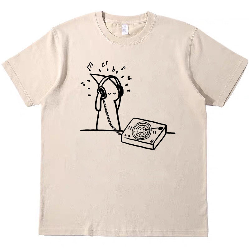 看书撸猫旅行听音乐美式复古短袖bf男女情侣T恤纯棉tee原创tshirt