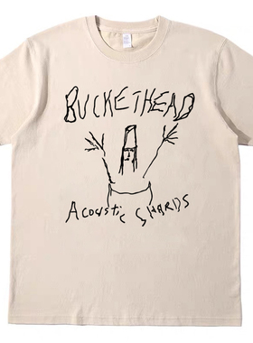 Buckethead桶哥摇滚吉他手复古短袖bf男女情侣T恤纯棉t原创tshirt
