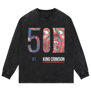 king crimson乐队50周年 重磅美式复古vintage长短袖T恤男女卫衣