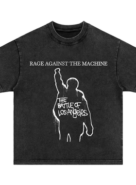 rage against the machine 重磅水洗做旧纯棉宽松长短袖t恤卫衣