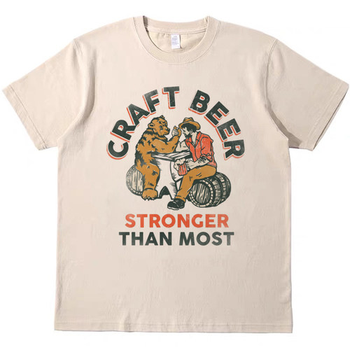 craft beer 精酿啤酒趣味印花美式T恤复古vintage男女纯棉短袖tee