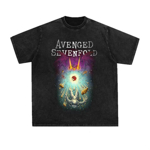 Avenged Sevenfold摇滚乐队短袖Vintage水洗做旧复古T恤美式街头