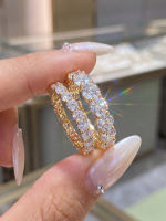 Genuine imported Moissan diamond ring, 0.1-0.5 carat full diamond ring, light luxury, high-end and niche design for women thumbnail 8