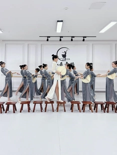 渔光曲旗袍儿童舞蹈演出服一荤一素永不消逝的电波晨光曲道具凳子