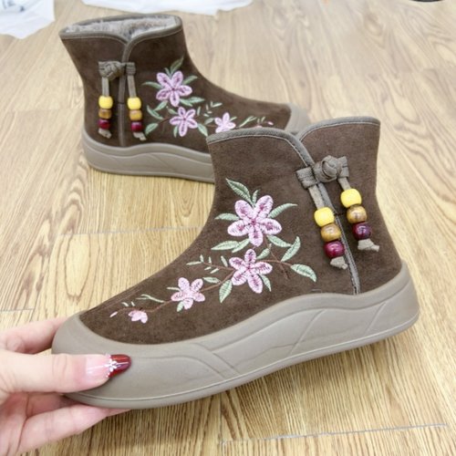 老北京棉鞋绣花棉鞋女