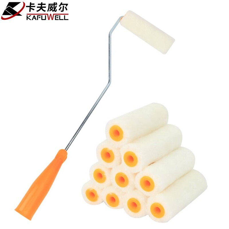 卡夫威尔油漆滚筒刷子4寸10个滚芯乳胶漆涂料滚刷刷墙工具 em3517