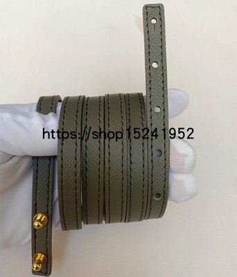 适用改造Constace Slim斜挎包带子头层牛皮epsom积雨云灰真皮肩带