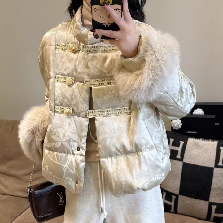 2025冬季新款新中式国风羽绒服女