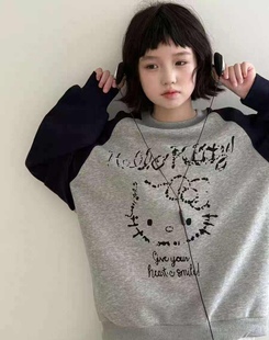 现货波拉BORA韩国童装男童女童卡通卫衣2025秋款儿童拼色卫衣外套