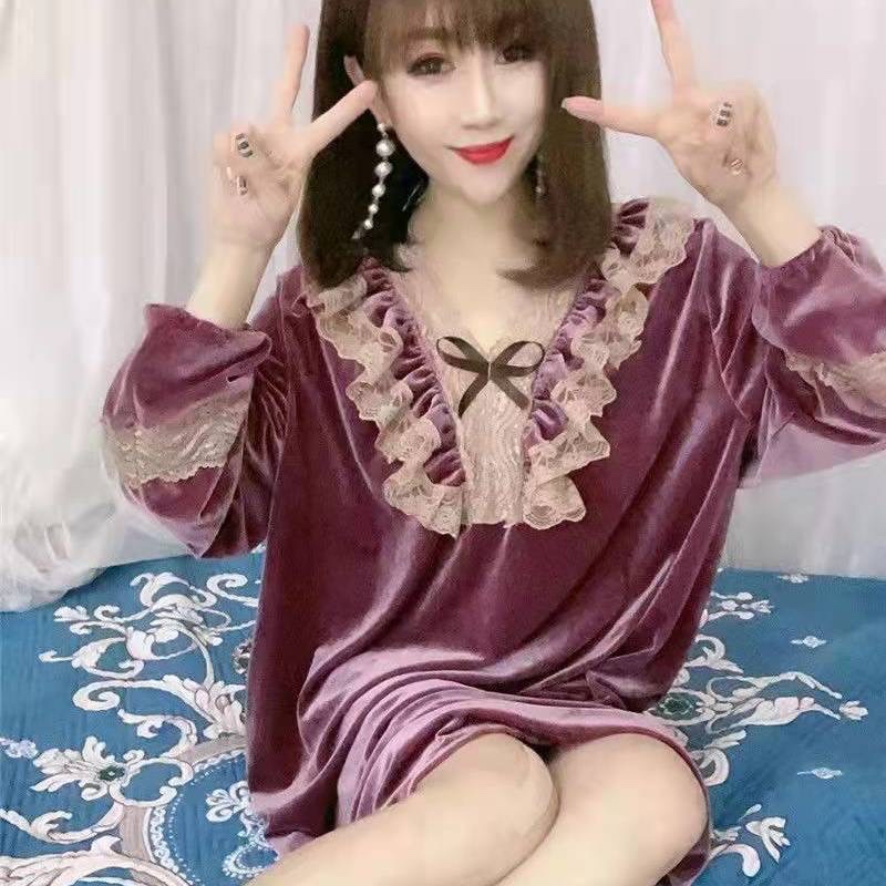 睡衣金丝绒2022性感睡裙宽松舒适