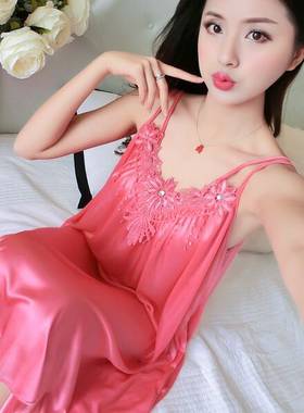 冰丝休闲风背心加大码女士睡裙