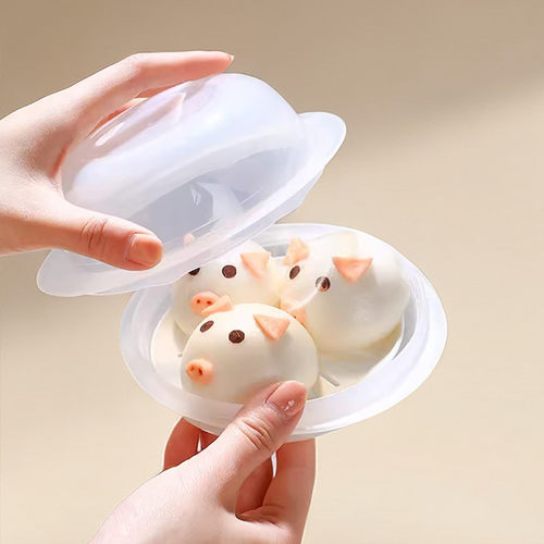 塑料馒头日本进口加热带盖蒸盒