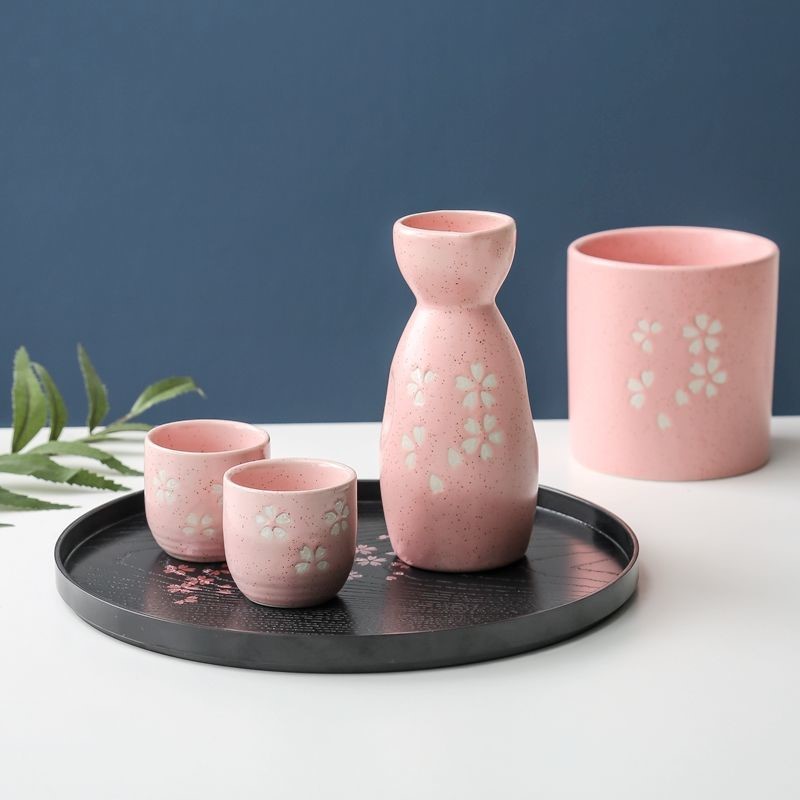 日本进口TANAKA樱花茶托盘长方形家用客厅塑料仿漆器半月形茶道托