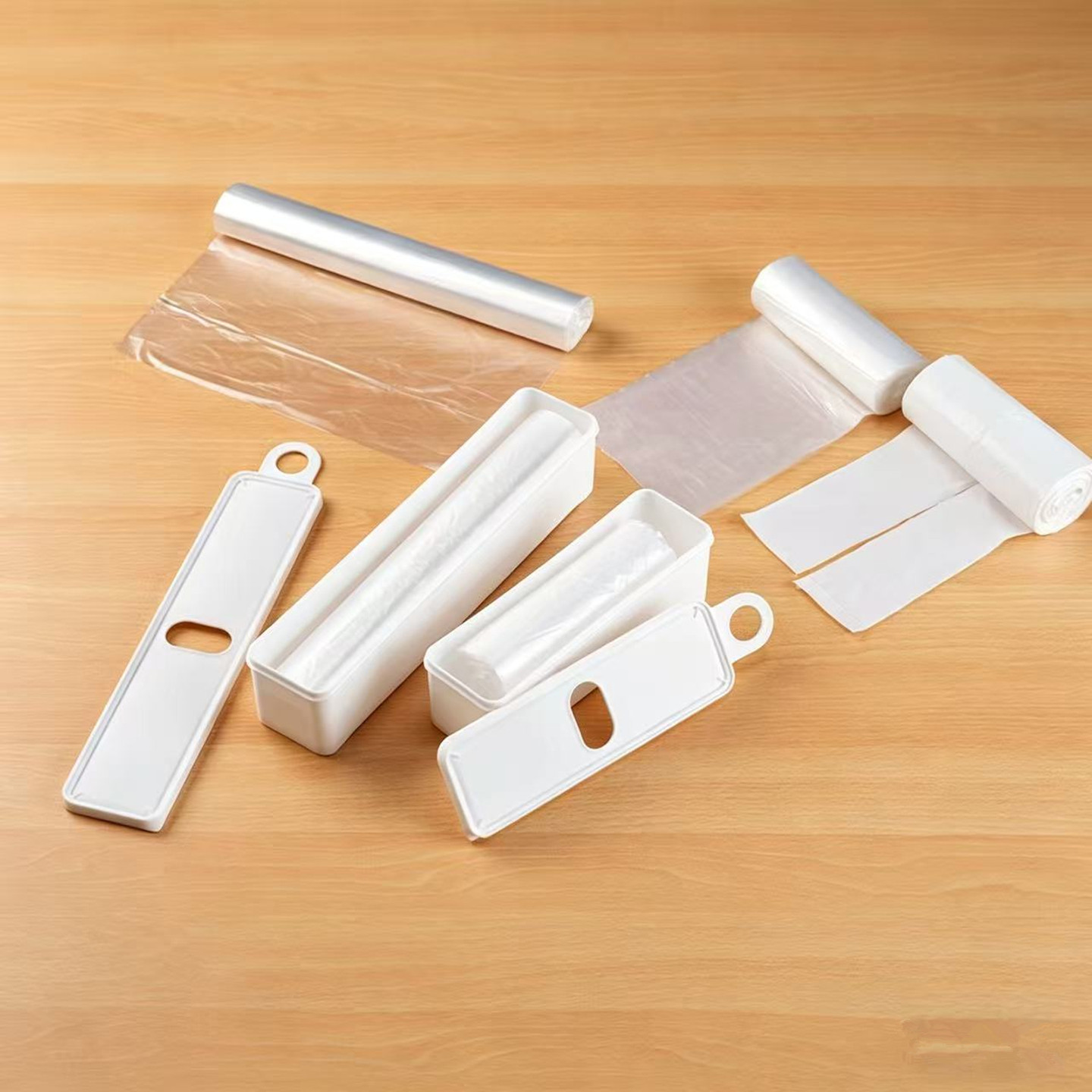 日本进口INOMATA家用厨房卷筒型塑料垃圾袋子收纳盒壁挂式免打孔